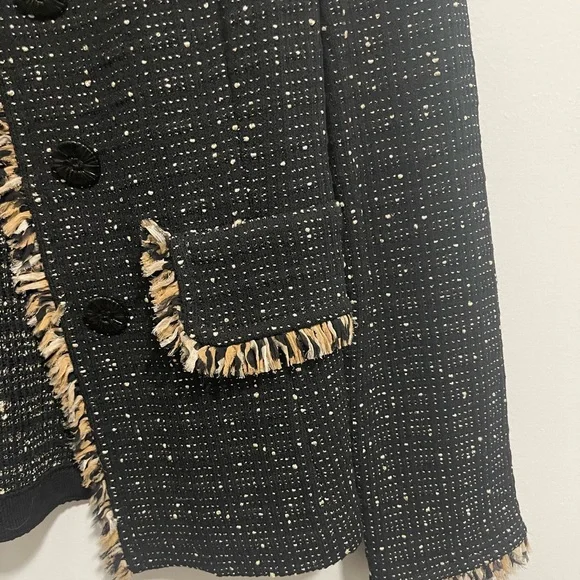 ST. JOHN blazer tweed fringe - Picture 7 of 13